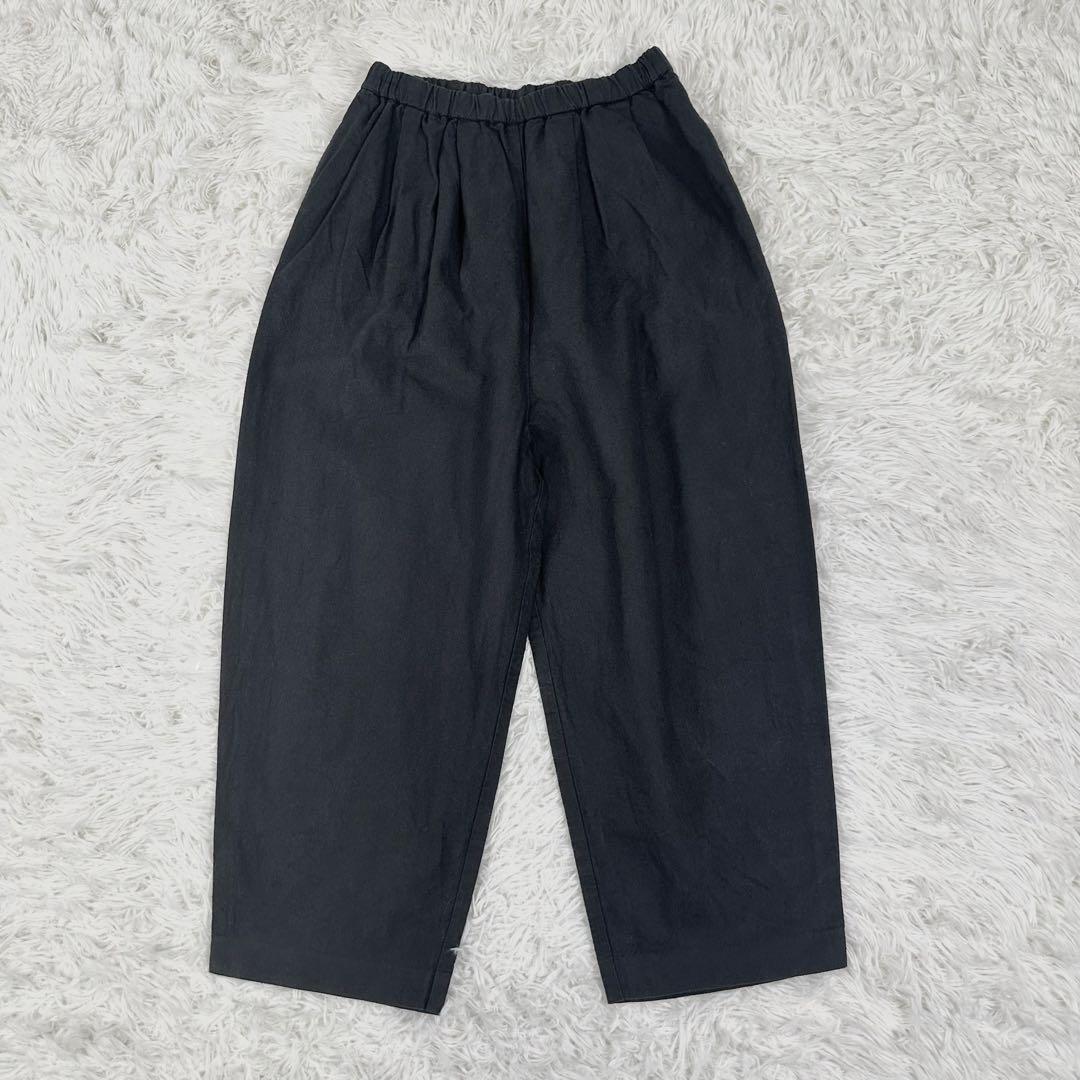 24ss美品✨ かぐれ コットンリネンラミーサルエルパンツ フリーサイズ 黒