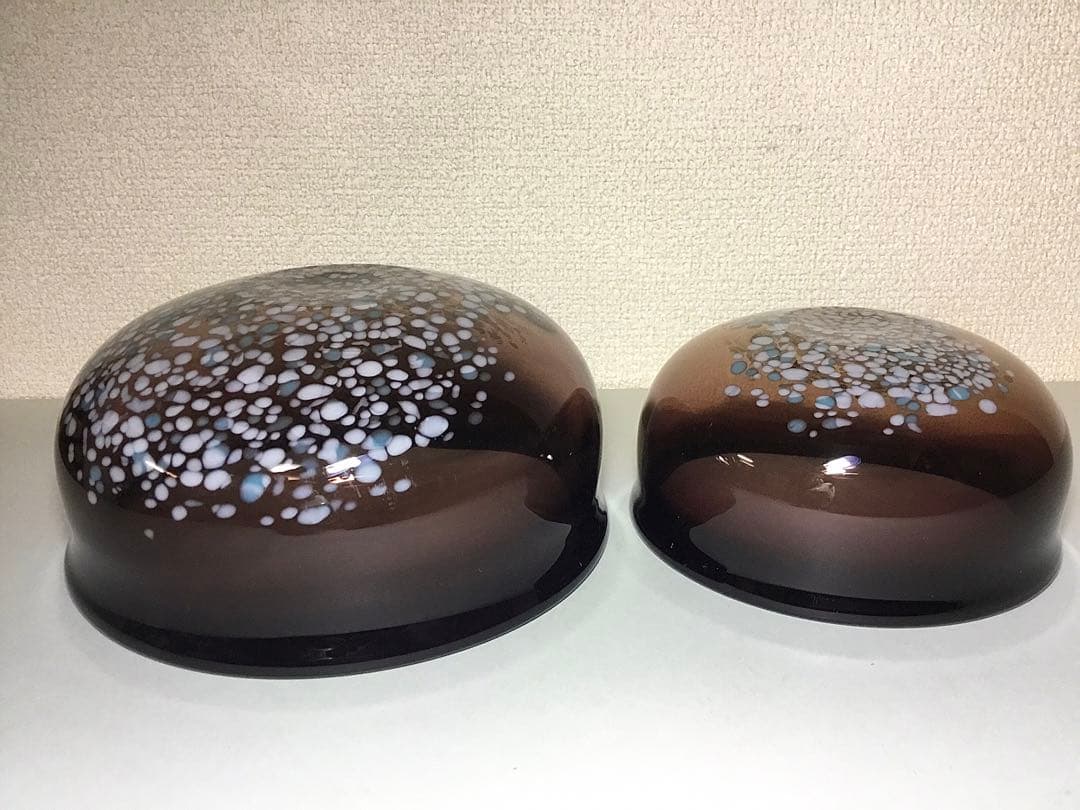 小林貢◆吹き硝子 ガラス鉢◆ボウル 工芸ガラス 和ガラス 盃洗 建水 菓子鉢 紫
