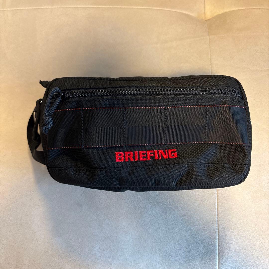 【美品】BRIEFING GOLF ダブルジッパーポーチ　ブラック