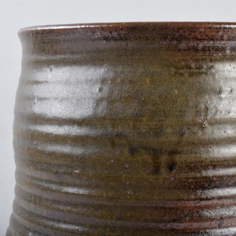 九谷焼　柳雨軒　三代　徳田八十吉作　花生　共箱　M　R9016B