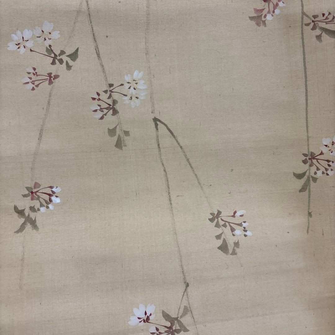 江戸時代中後期【森祖仙(狙仙)】　絹本淡彩 桜に猿　古美術　a8
