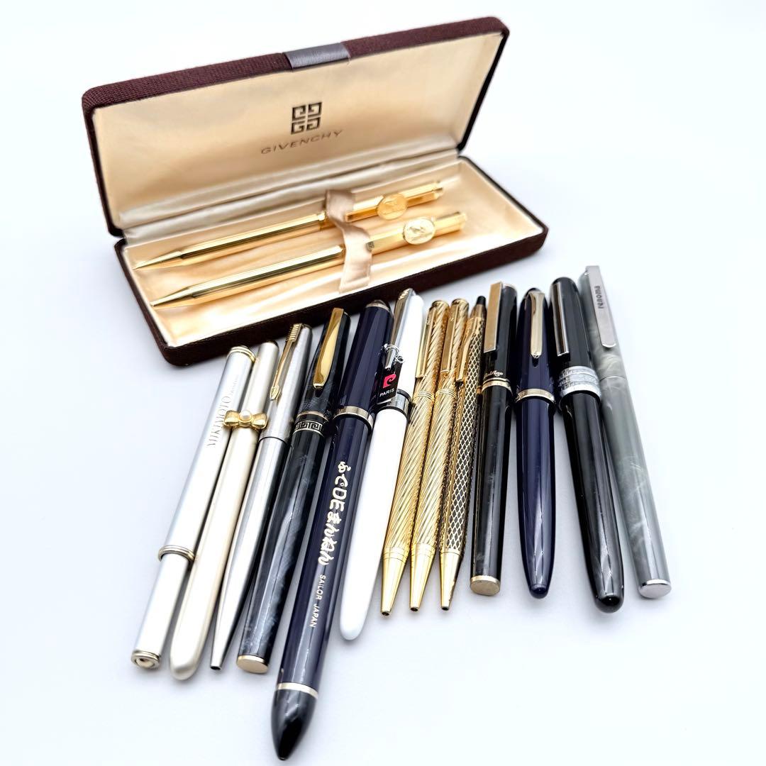 GIVENCHY・PARKER・SAILOR等　ボールペン　万年筆　15本セット