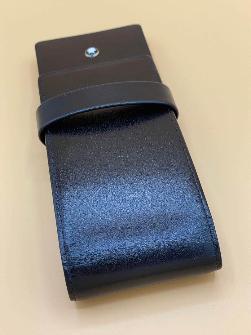 モンブラン MONTBLANC　3本差しレザーペンケース（ブラック）
