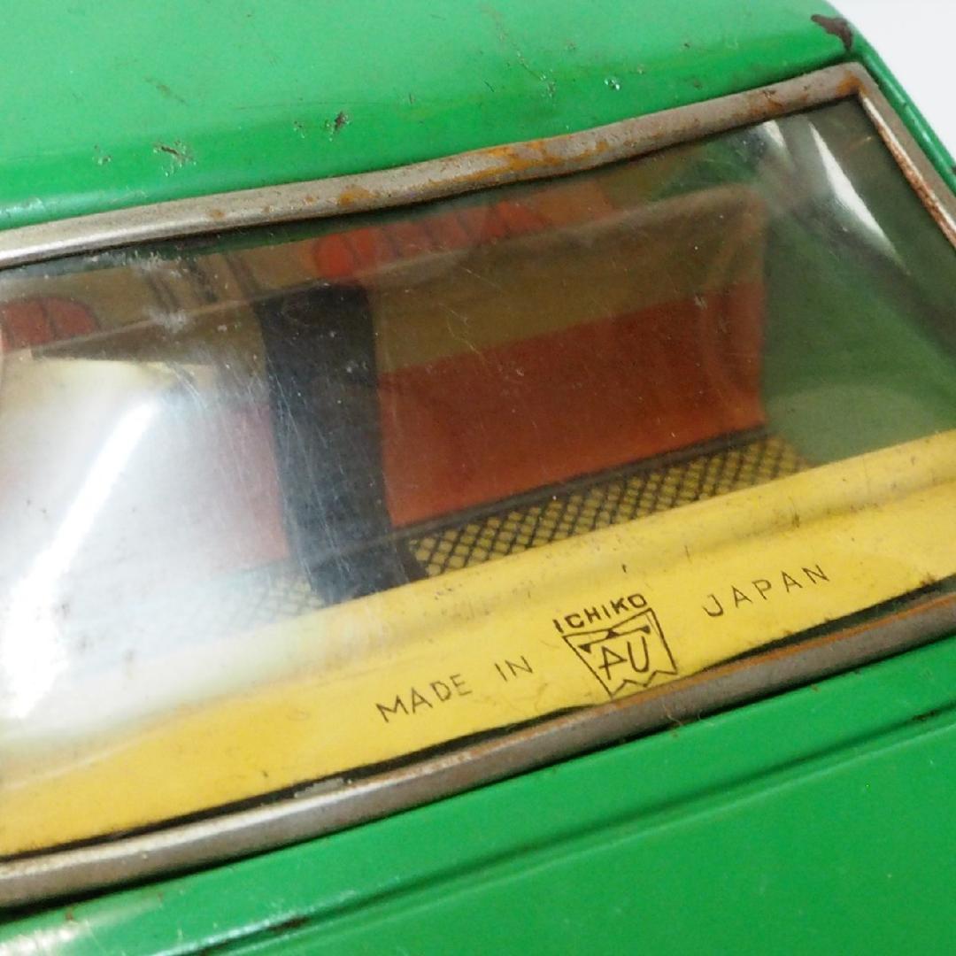 イチコー【初代 日産シルビア黄緑 フリクション無 改造有】ブリキ製ミニカー 箱無