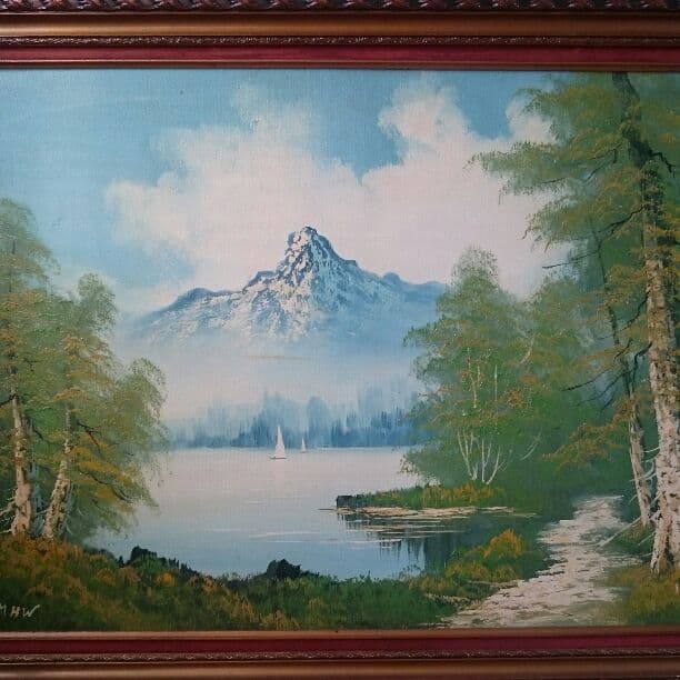 油絵 山