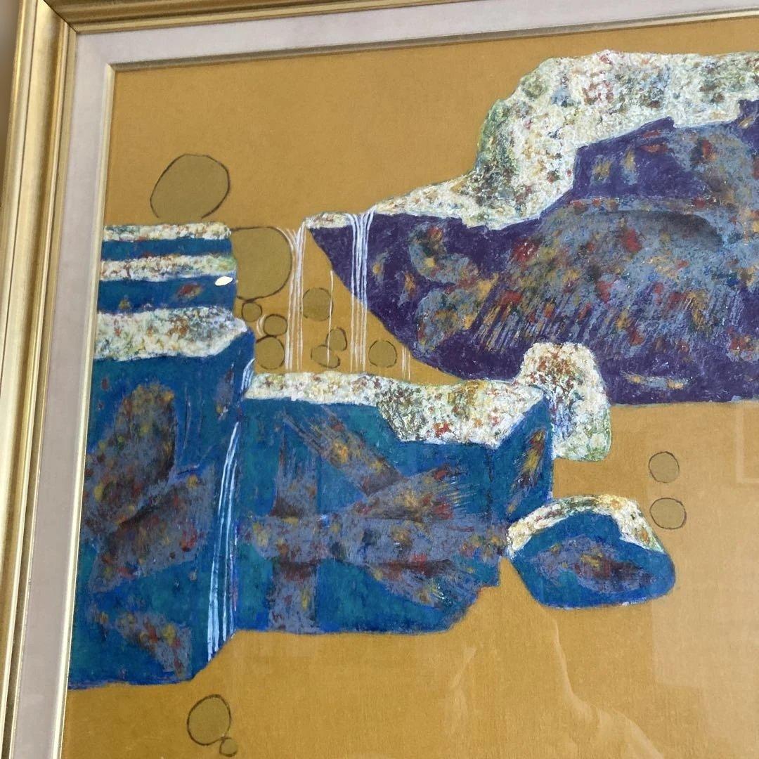 風景画　作:滝洋子 『化石』　【実寸】横100cm ✖️縦84cm✖️ 奥行6cm
