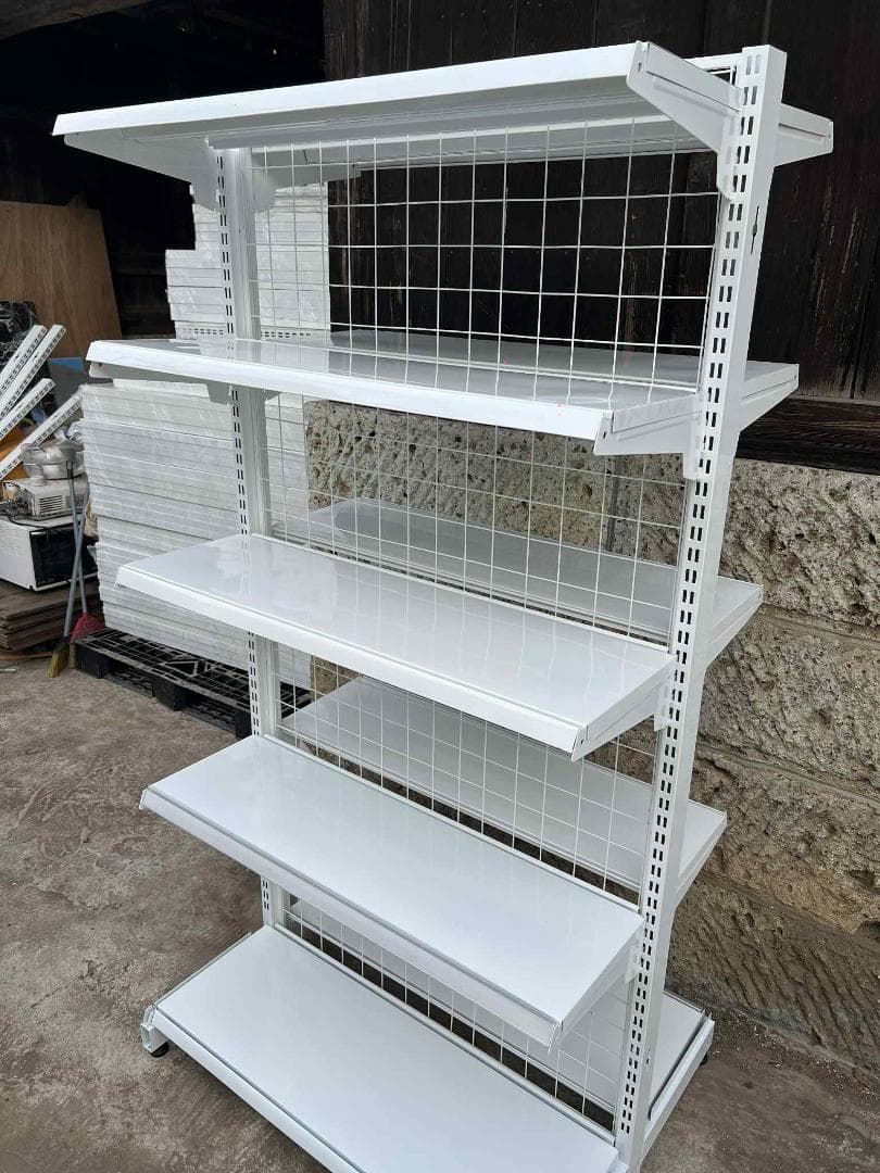 「業務用」両面什器 店舗展示棚 W90×H180×D70 店舗什器 陳列棚