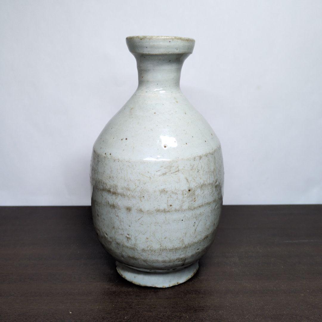 李朝 白磁 堅手 花瓶 高さ約21cm