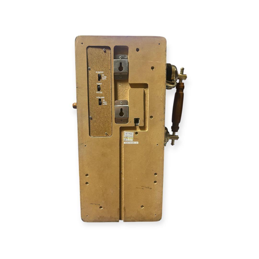 アンティーク電話機 木製 COUNTRY 1927 昭和レトロ 布巻きコード付