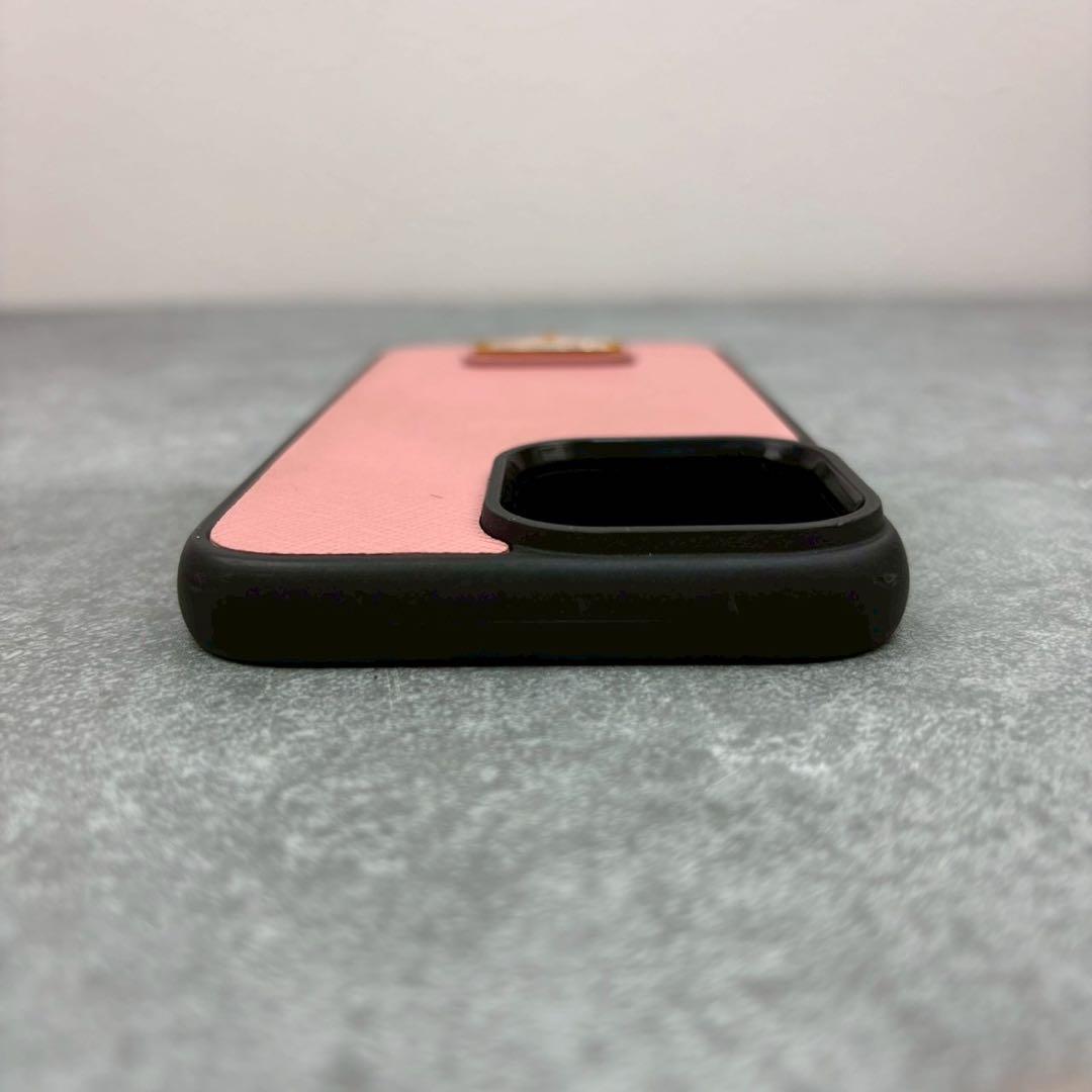 未使用級 プラダ iPhone14PRO MAX スマホカバー 三角ロゴ ピンク