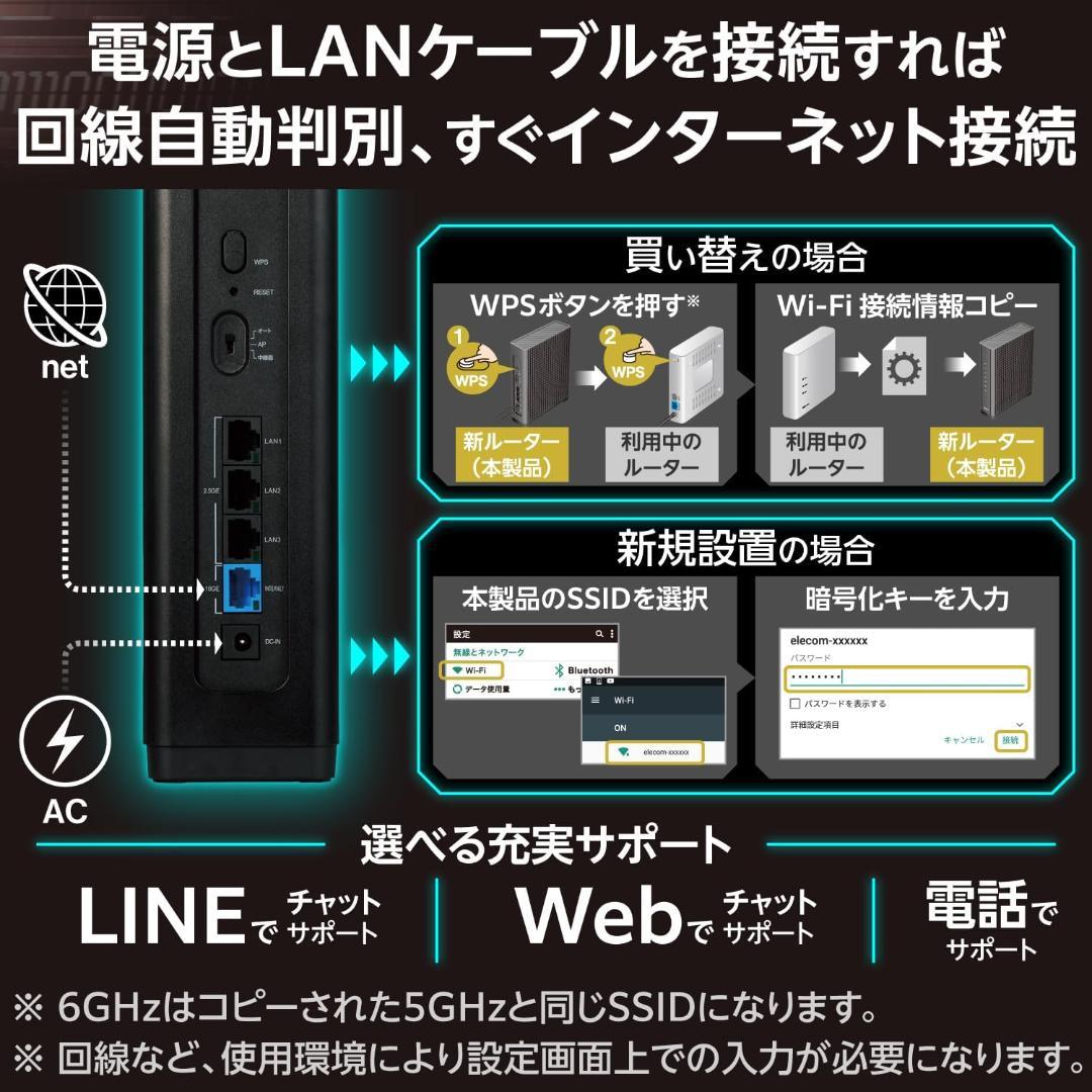 【新品】新発売 エレコム WiFiルーター WiFi7 WRC-W703-B