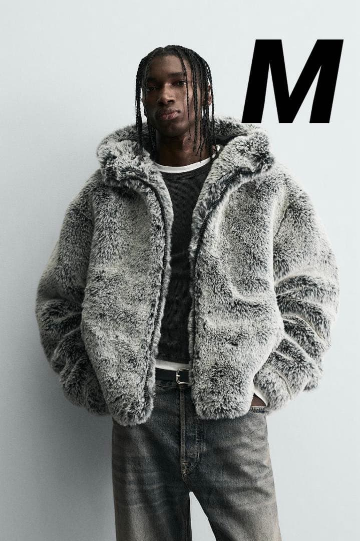 ZARA ザラ フェイクファー フード付きジャケット M