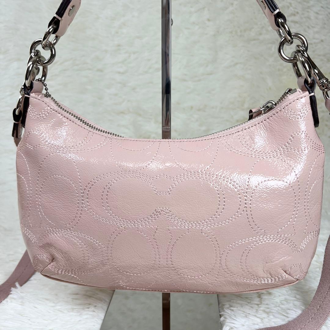 コーチ ワンショルダー アクセサリーポーチ シグネチャー 2way ピンク