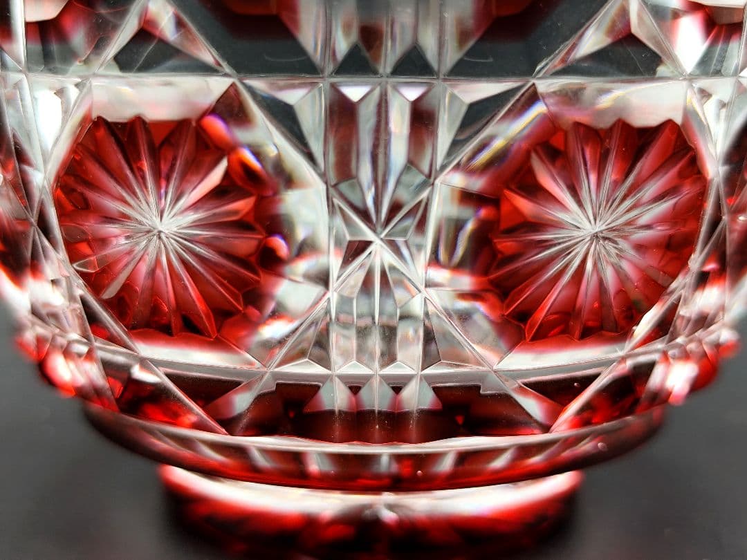☆美品☆薩摩切子 尚古集成館監修 向付鉢（切子、江戸切子、薩摩切子）