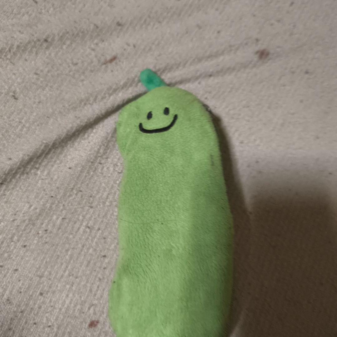 緑色の笑顔キャラクター筆箱