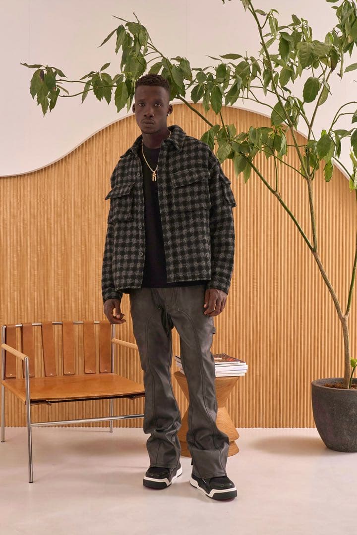 MLVINCE MILITARY CHECK JACKET 黒 Lサイズ