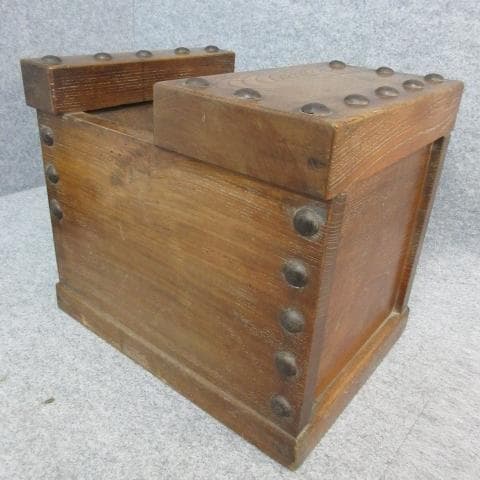 時代物木製欅製銭箱 [B26976]