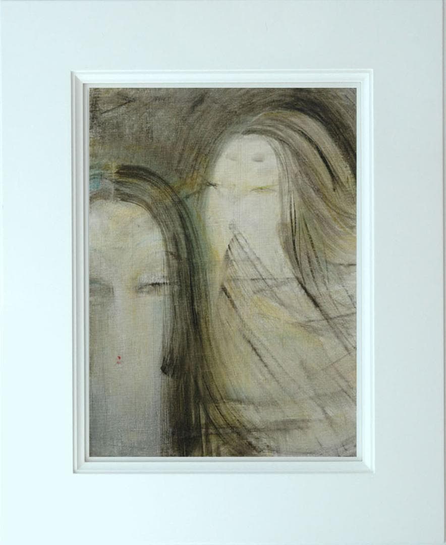 油絵 絵 絵画 インテリア 額付(白) F6-050413 人物 女性像