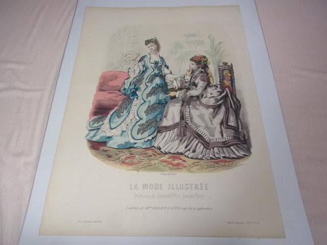 1873年銅版画◆フランス ファッション誌『ラ・モード・イリュストレ』No.26