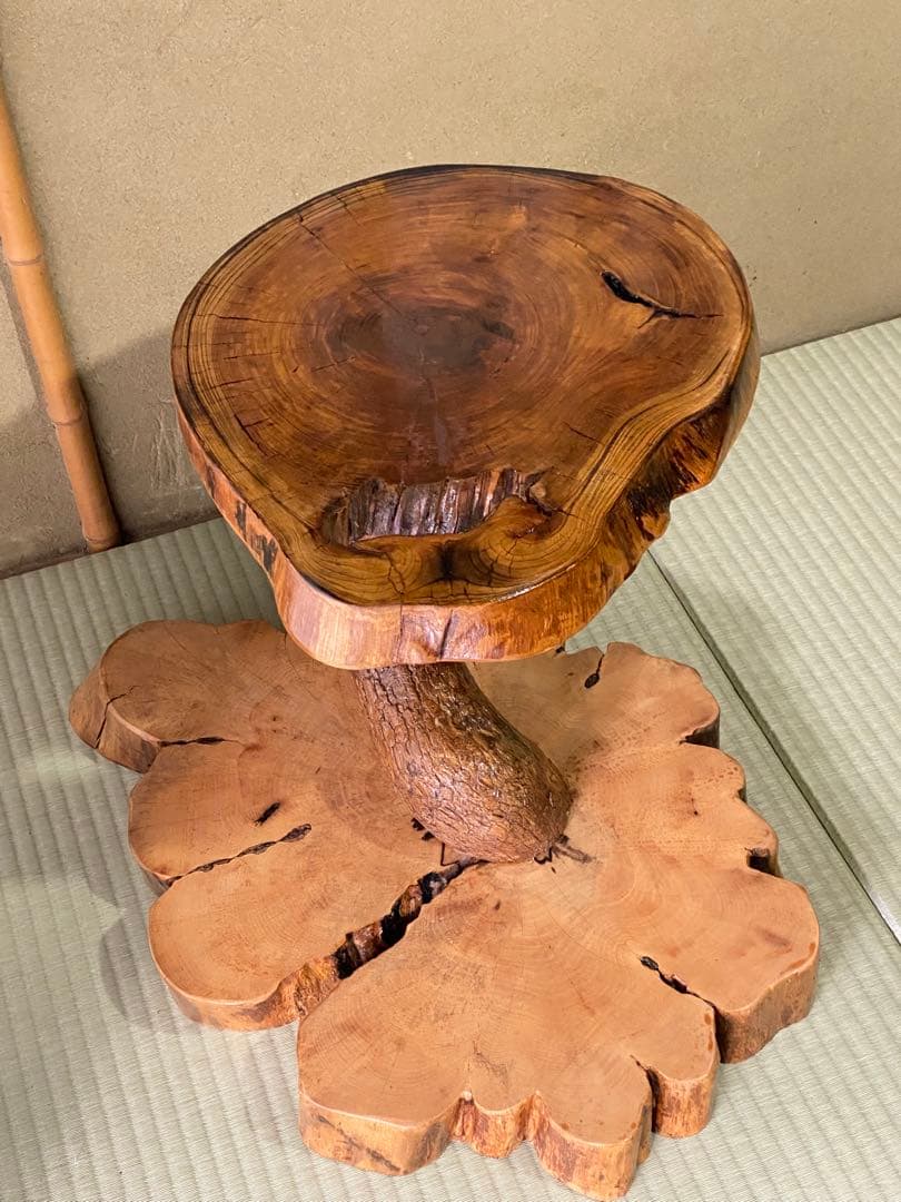 自然木製 和風座卓 盆栽飾り台