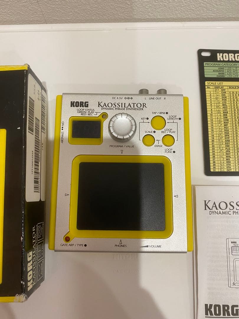 KORG KAOSSILATOR KO-1 シルバー/イエロー　ACアダプター