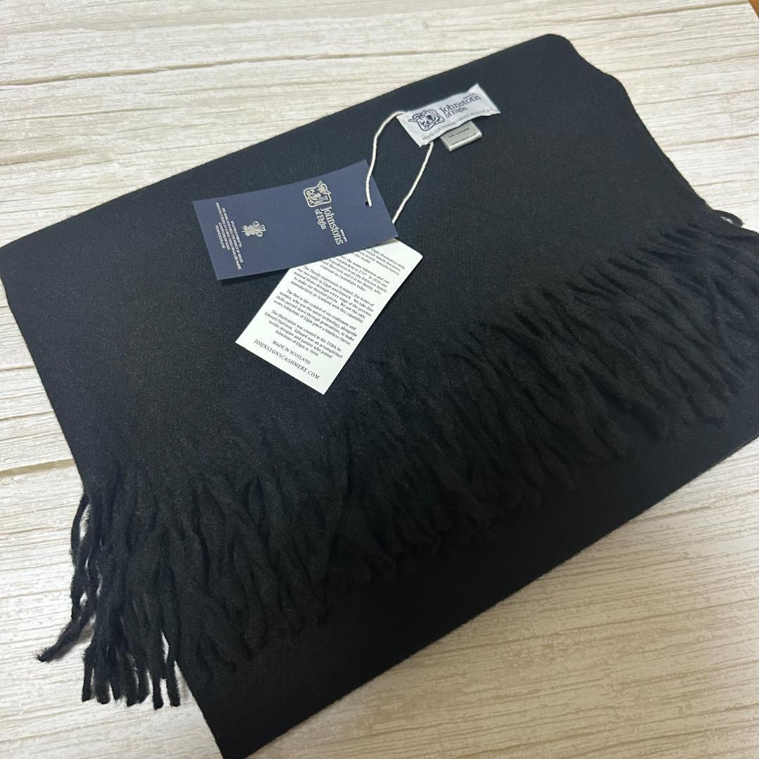 ト*コ様 JOHNSTONS ジョンストンズ　大判 マフラー ブラック