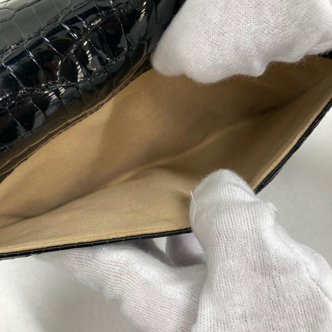 美品 クロコダイル　ハンドバッグ　高級　ゴールド金具　ブラック