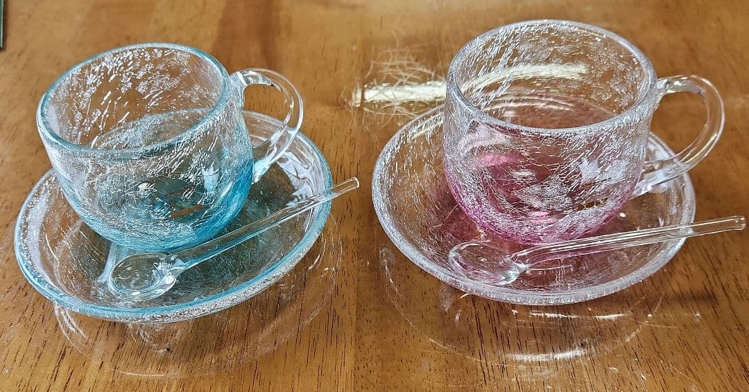 萩ガラス工房　内ひび貫入萩ガラス　コーヒーカップセット