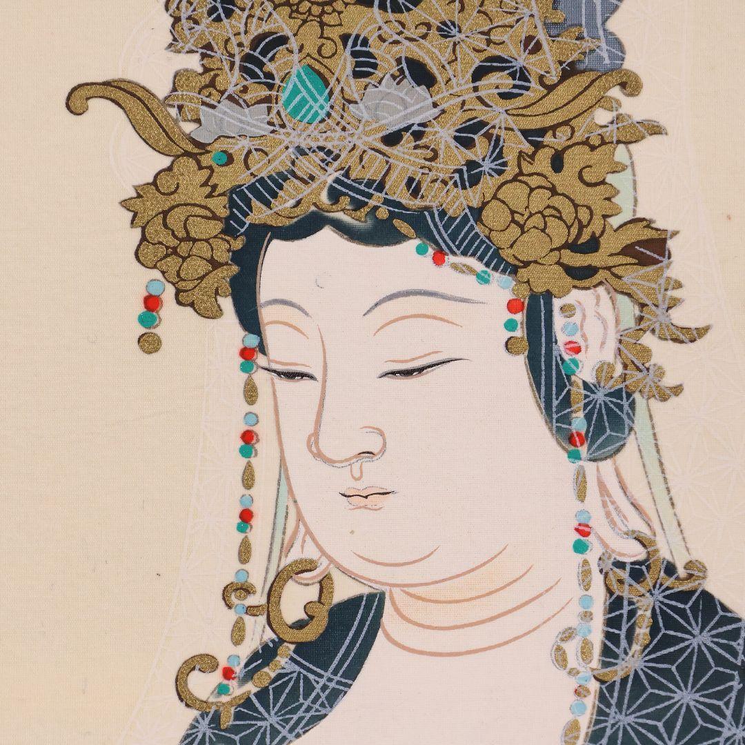 紙本 掛軸 西国三十三ヶ所 観音霊場 御朱印 慈母観音 仏教 仏画【CM212】