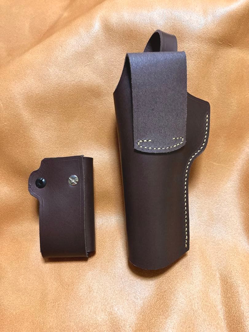 ベレッタM92F系用右利きレザーホルスター ＆ポーチセットNo.654