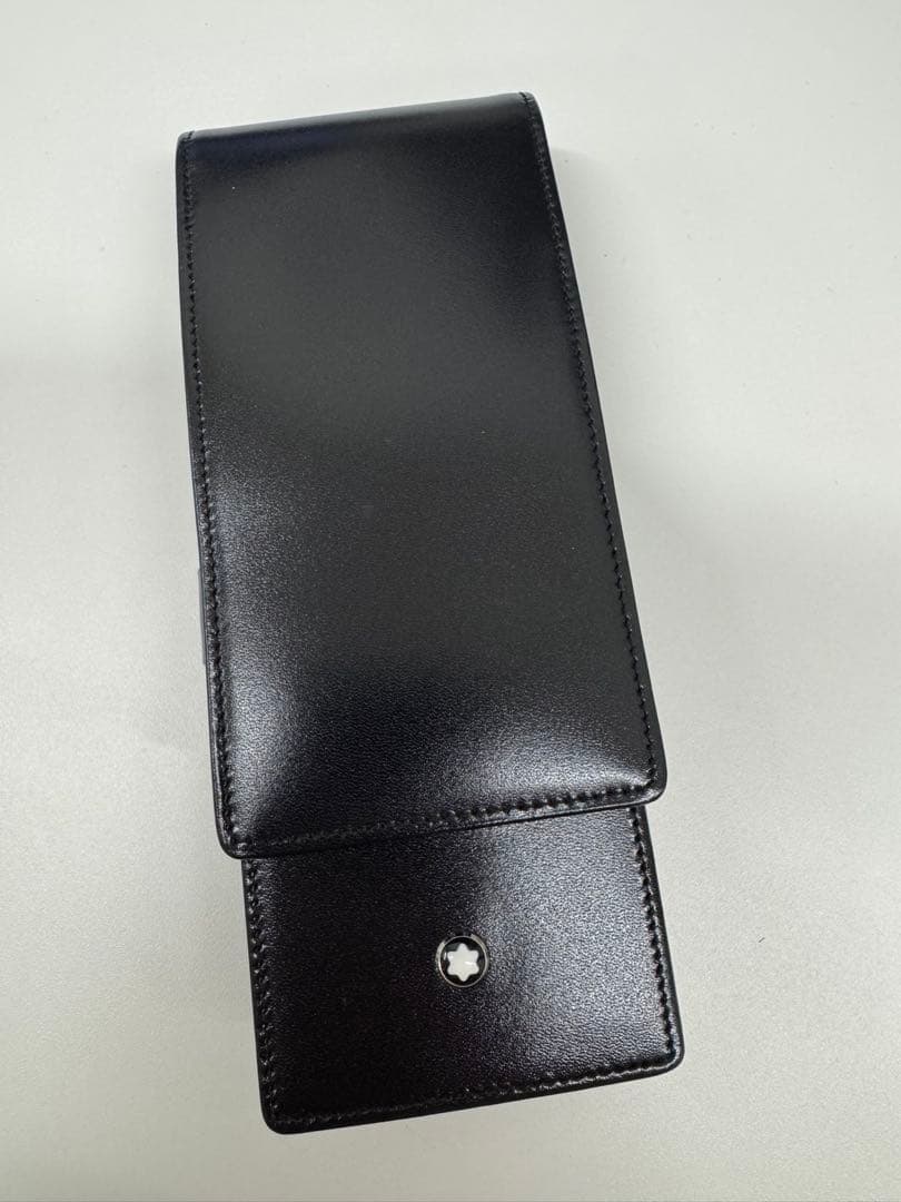 モンブラン Montblanc ブラック レザー 本革 ペンケース ３本用３本差