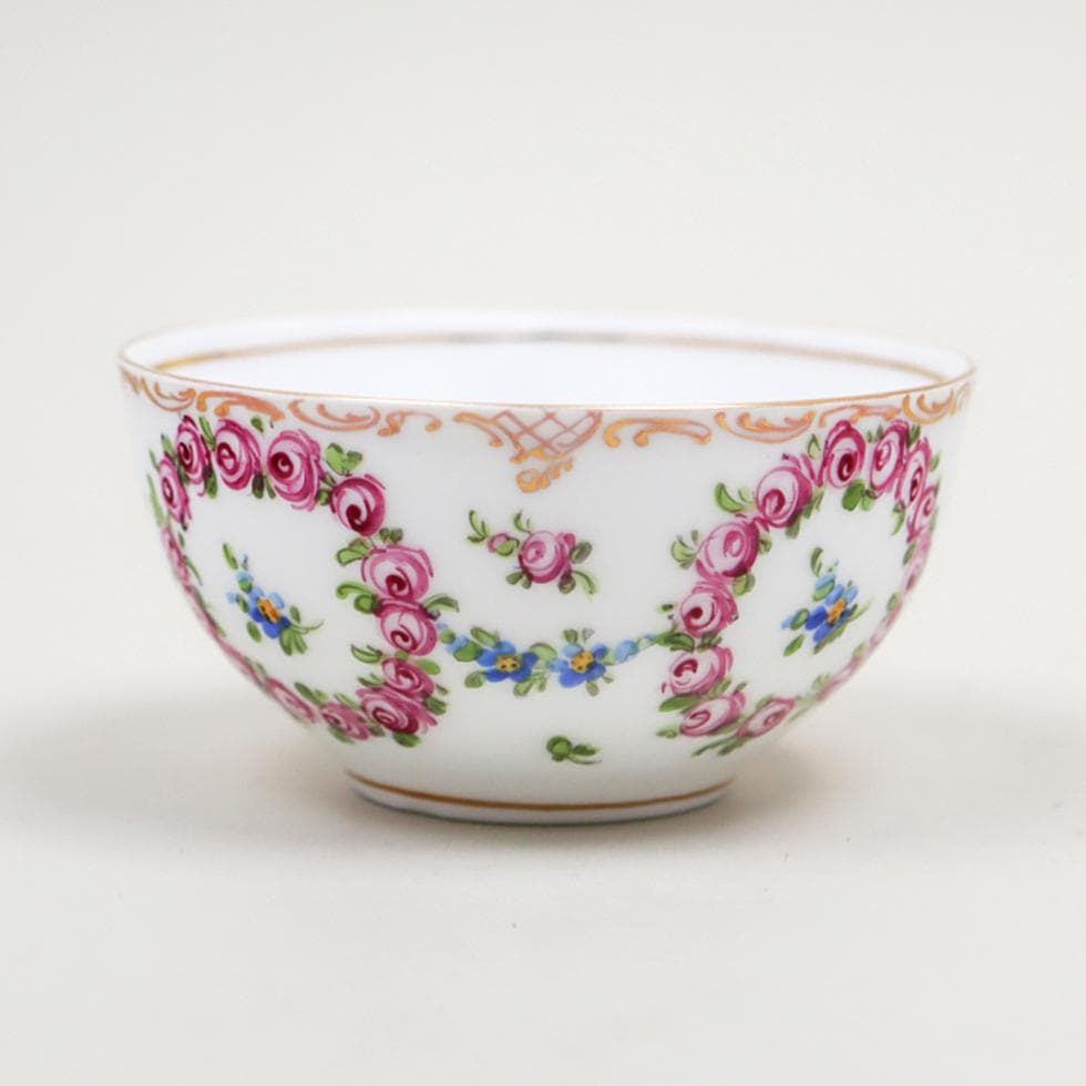 DRESDEN PORCELAIN 手描き 薔薇 トリオ カップ ソーサー 皿