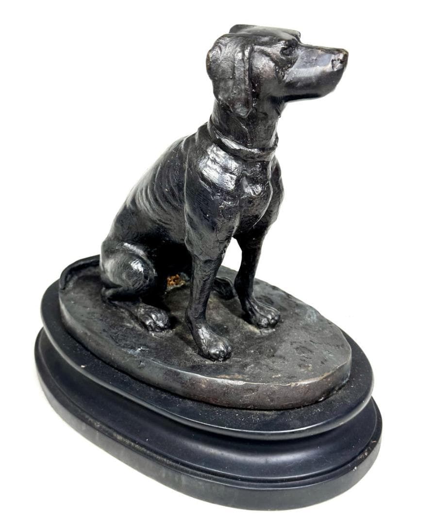 古銅 狩猟犬 ブロンズ像 銅像 座り像 約2780g 入手困難 WWST022