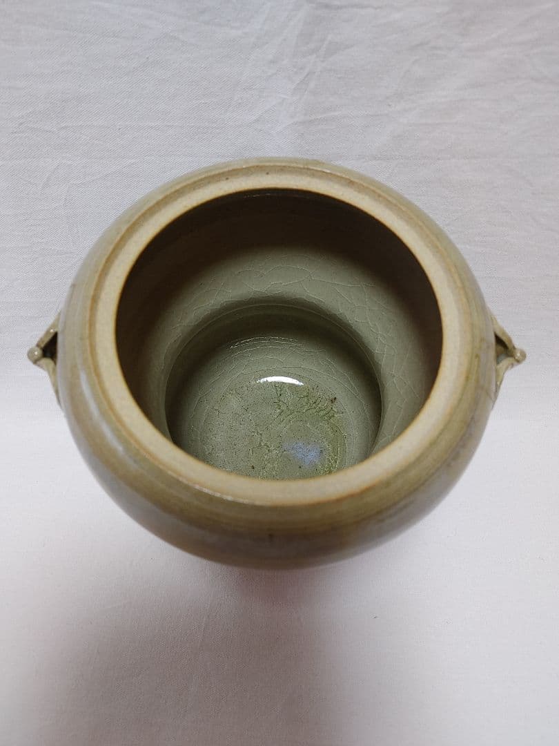 倣仁清箪瓢水指　萬古焼松古窯　佐久間松芳作