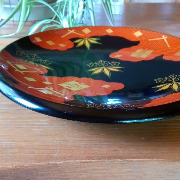 【高級　美品】漆器　皿　額皿　秀衡塗