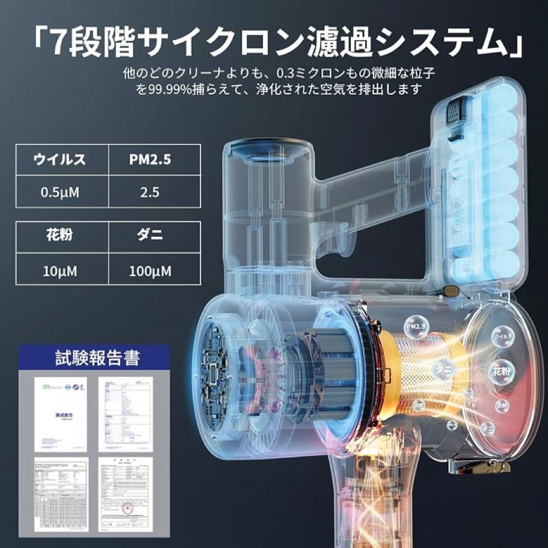 掃除機 コードレス AI 70Kpa LED 65分連続 液晶 PSE 充電