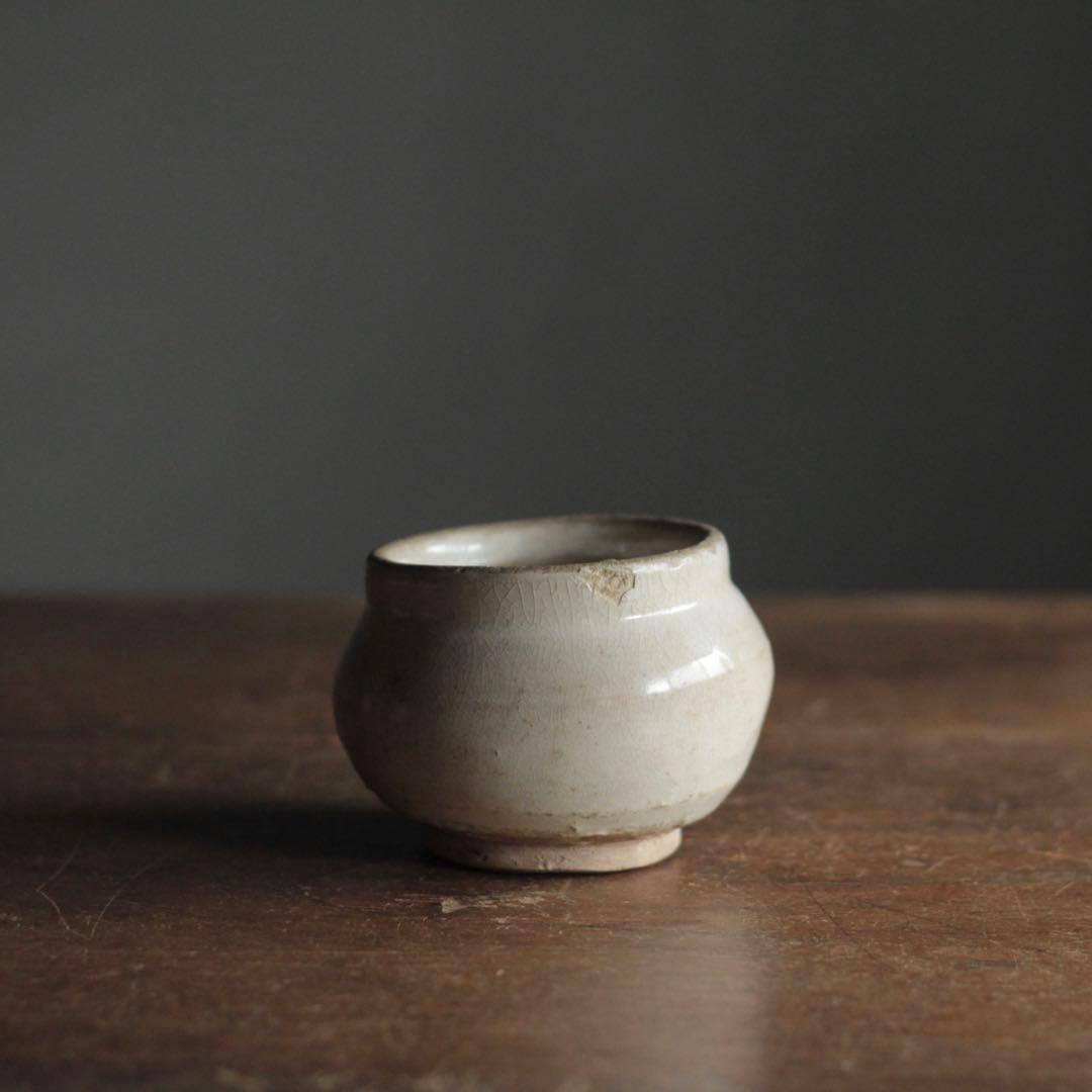 中国 白化粧土 小壺 茶碗 中国美術 古美術 古道具 アンティーク 茶道具