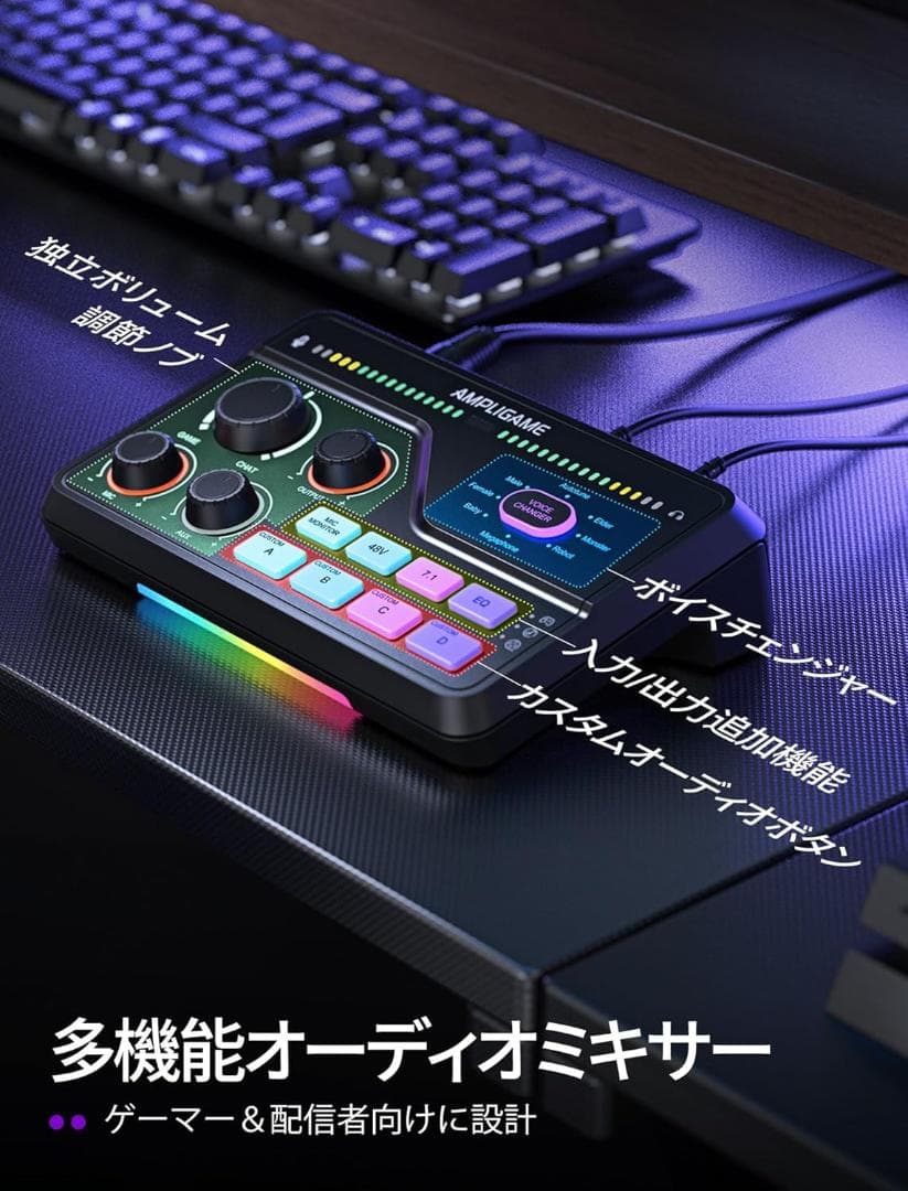 配信用オーディオミキサー オーディオインターフェース PC/PS4/PS5対応
