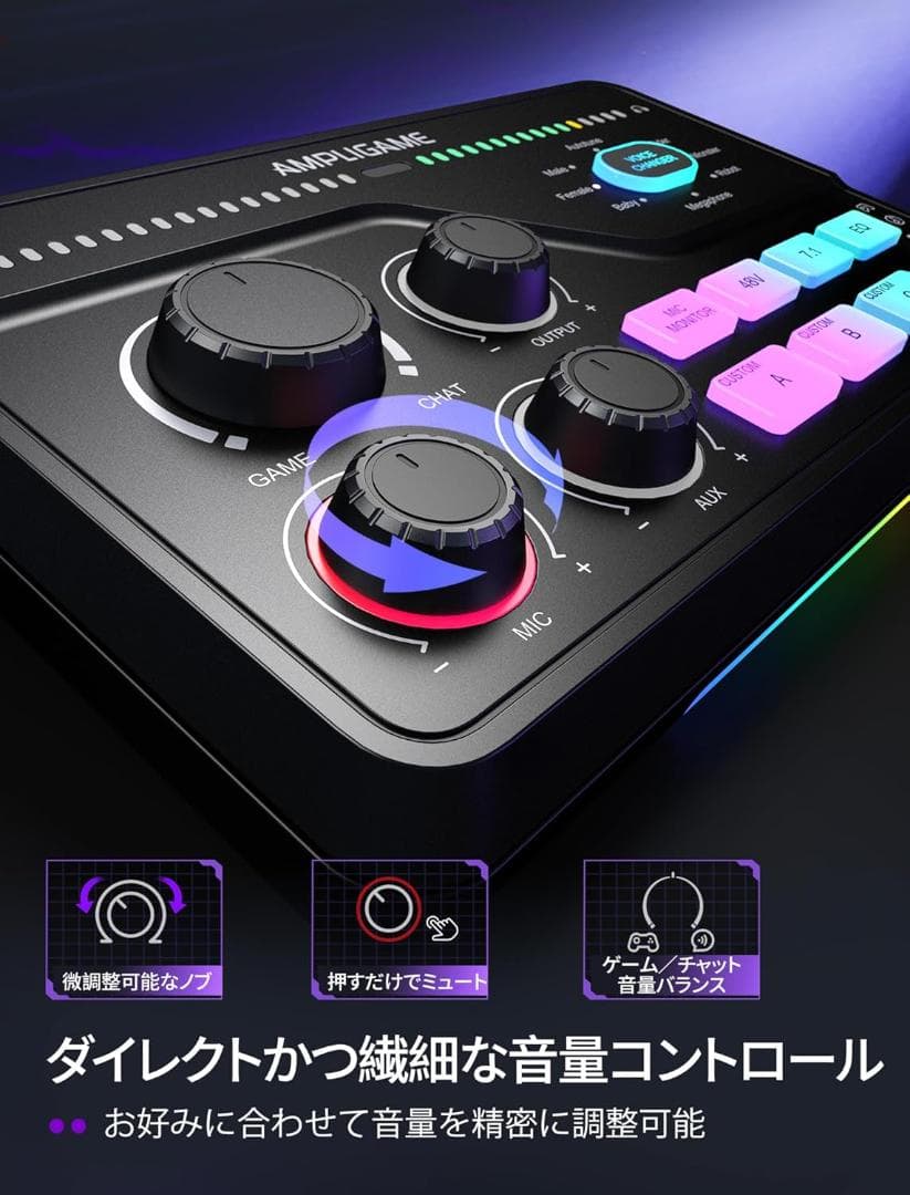 配信用オーディオミキサー オーディオインターフェース PC/PS4/PS5対応