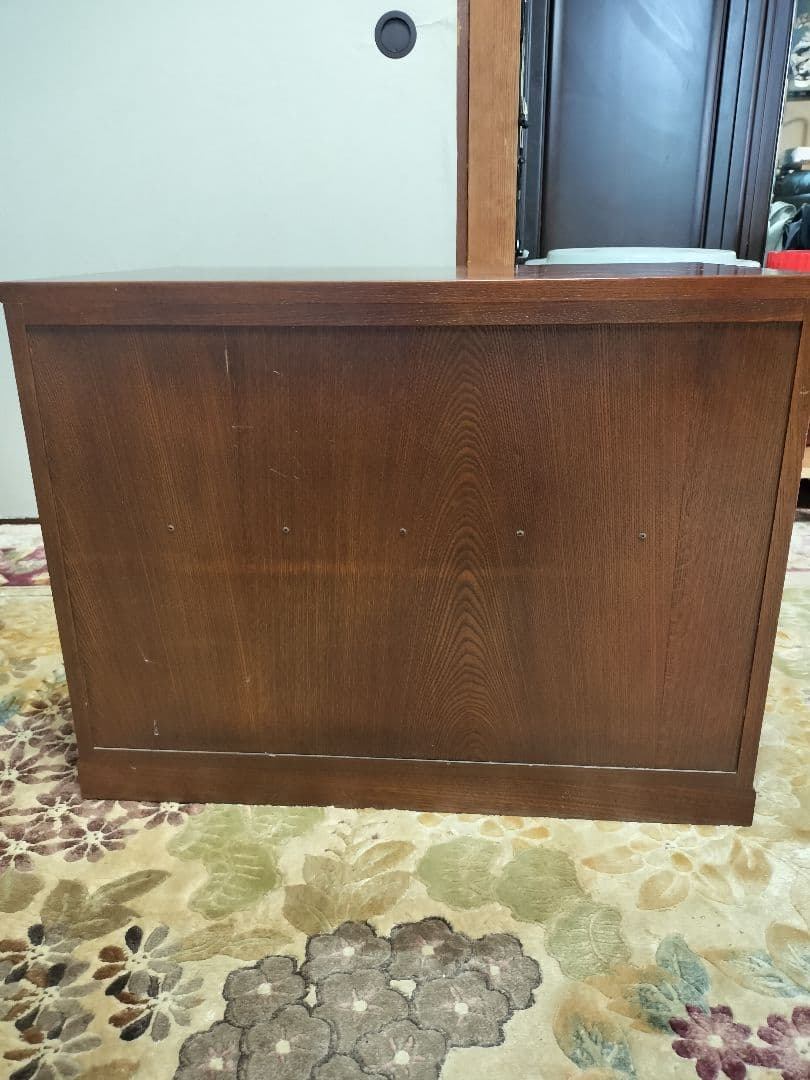 欅無垢箪笥4段　小物入れ9引き出し ダークブラウン内部桐無垢　和家具