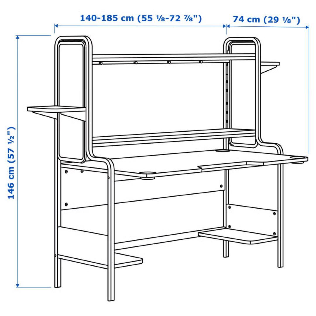 IKEA FREDDE ゲーミングデスク黒140x74x146 横浜市引取限定