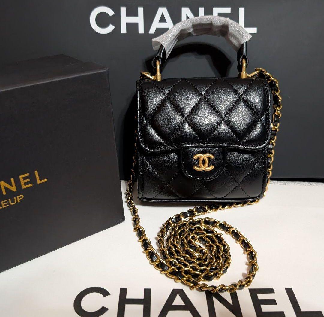 CHANELブラックキルティングチェーンショルダーミニバッグ ❦ミニマトラッセ