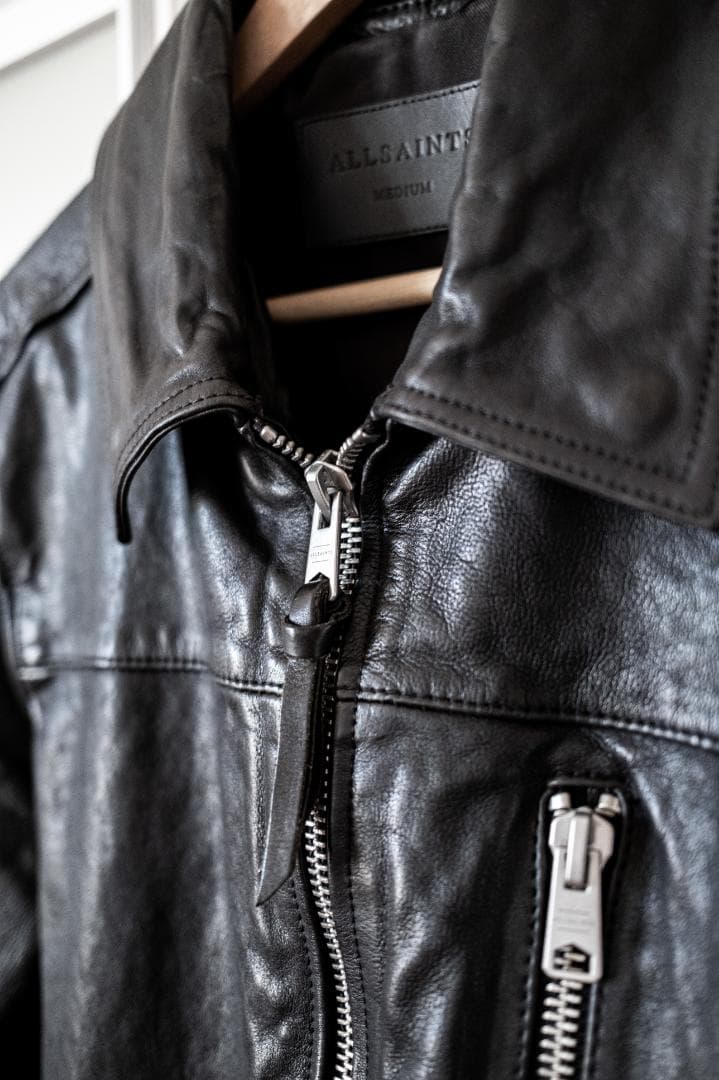ALLSAINTS ブラック シングルライダースジャケット