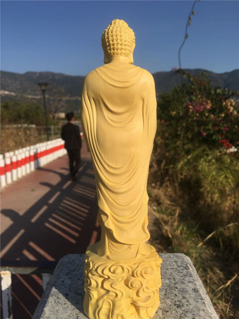 高級ポプラ木材 仏教美術 仏像 精密彫刻 仏像 手製 木彫仏像 大日如来駅像