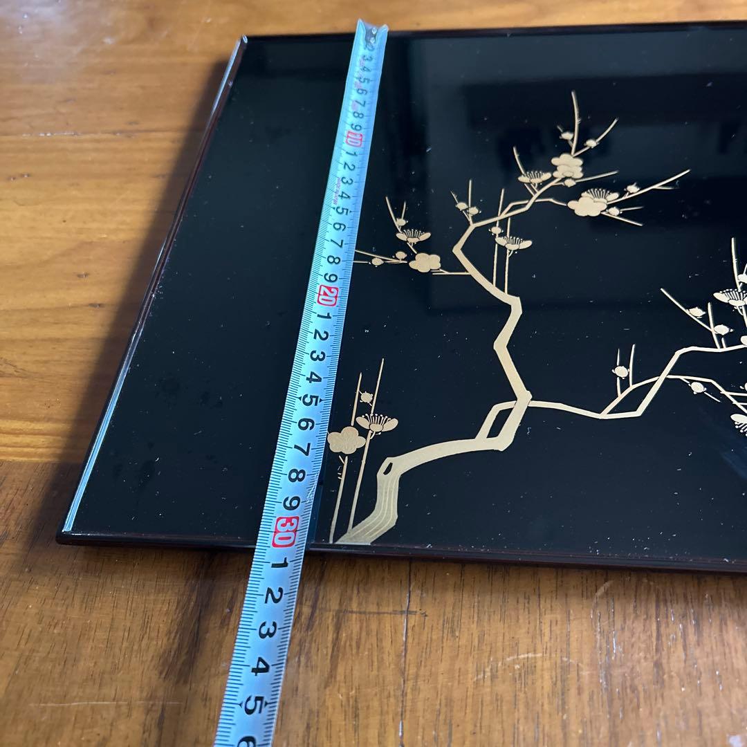 輪島塗り漆器膳 梅の花デザイン 4膳　　美品41cm x 30cm