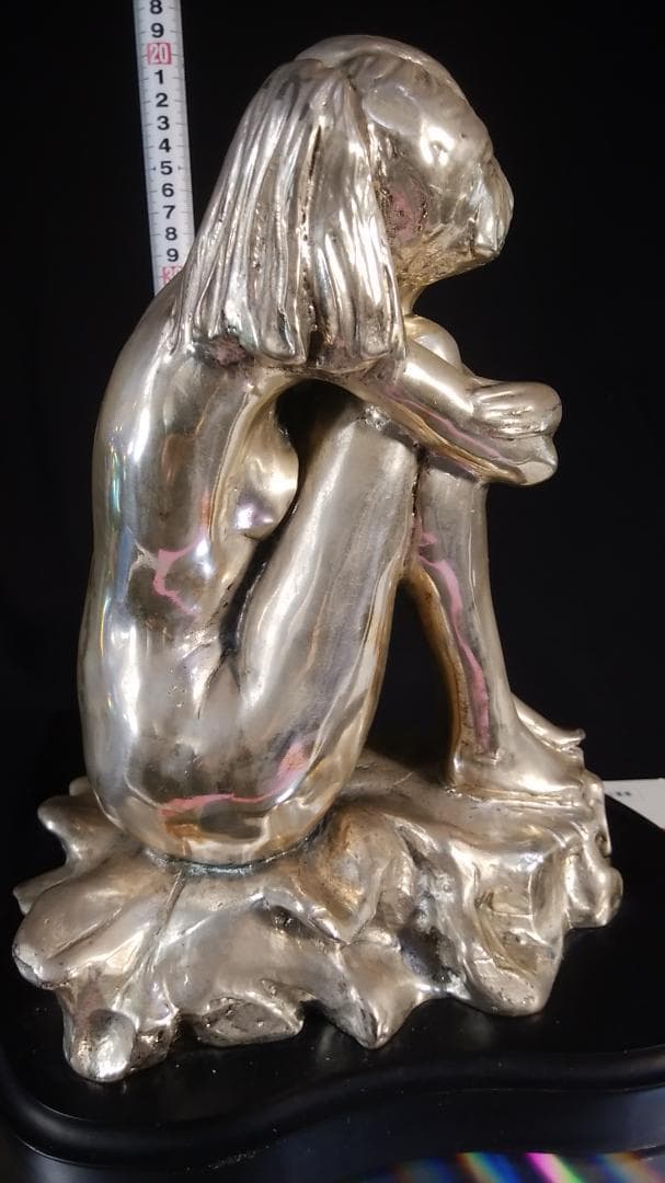 ロ*o様 エルメス★純 銀メッキブロンズ風裸婦彫刻像/高２８cm重４ ㎏少女ヌー