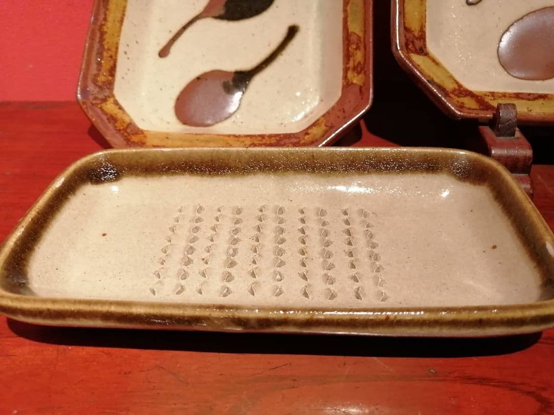 【最終価格】佐久間藤太郎・作　茄子文皿3枚、おろし文皿2枚