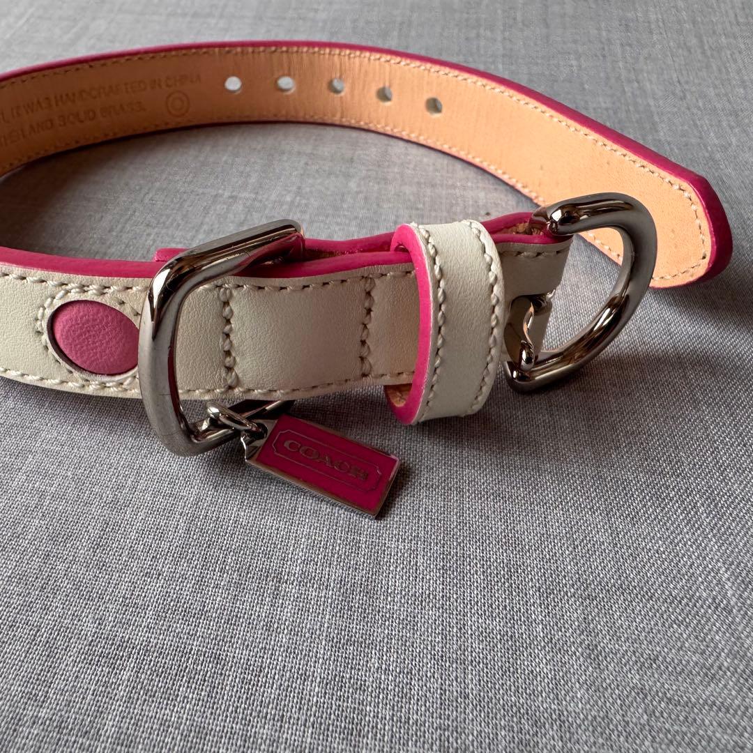 未使用 COACH コーチ ドッグカラー 小型犬様 ドット柄