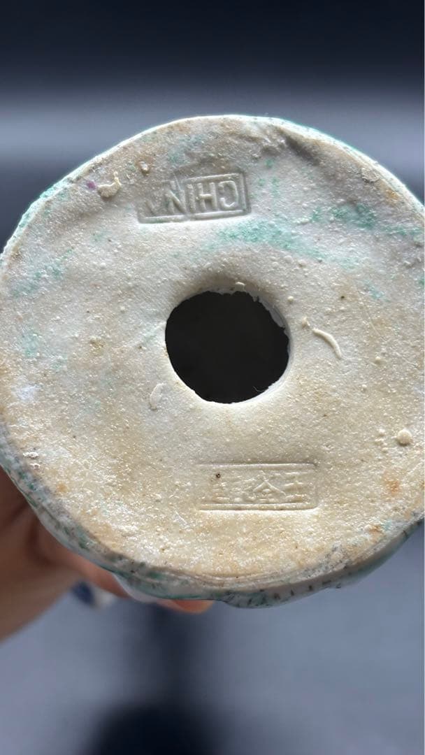 中国美術 古玩 色絵陶人形 陶器人形 高さ約26cm 置物 オブジェ 古董品