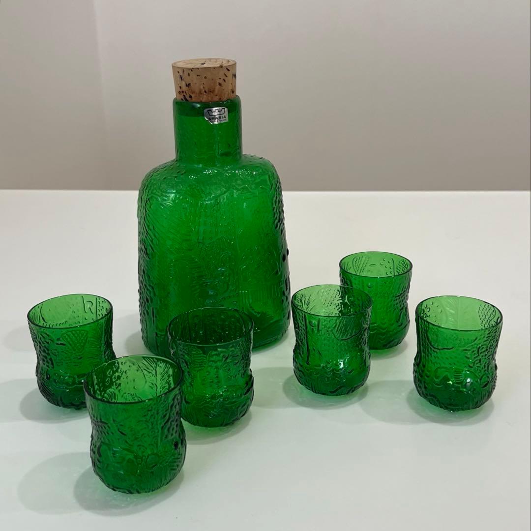 【ARABIA】fauna:ボトル✖️1、ショットグラス✖️6(グリーン)オイバ